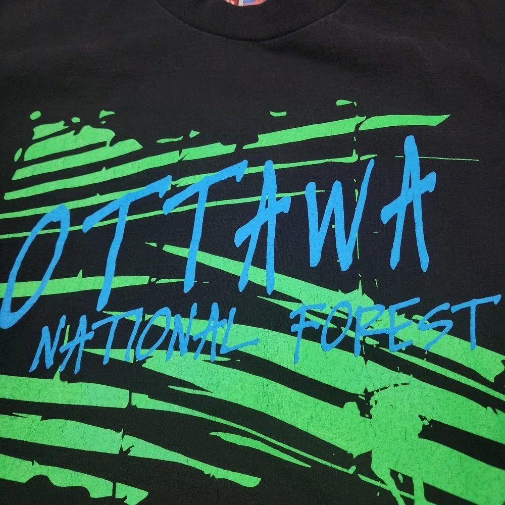 Ottawa National Forest Shirt Mens Medium Bayside Graphic Tee Made USA Outdoor‎ - Picture 3 of 11